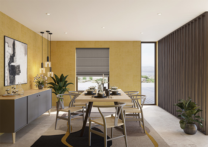 Akoya Faux Silk, Lustre Gunmetal Grey - Roman Blind - Image 8